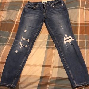 Maurices slightly distressed skinny jeans.